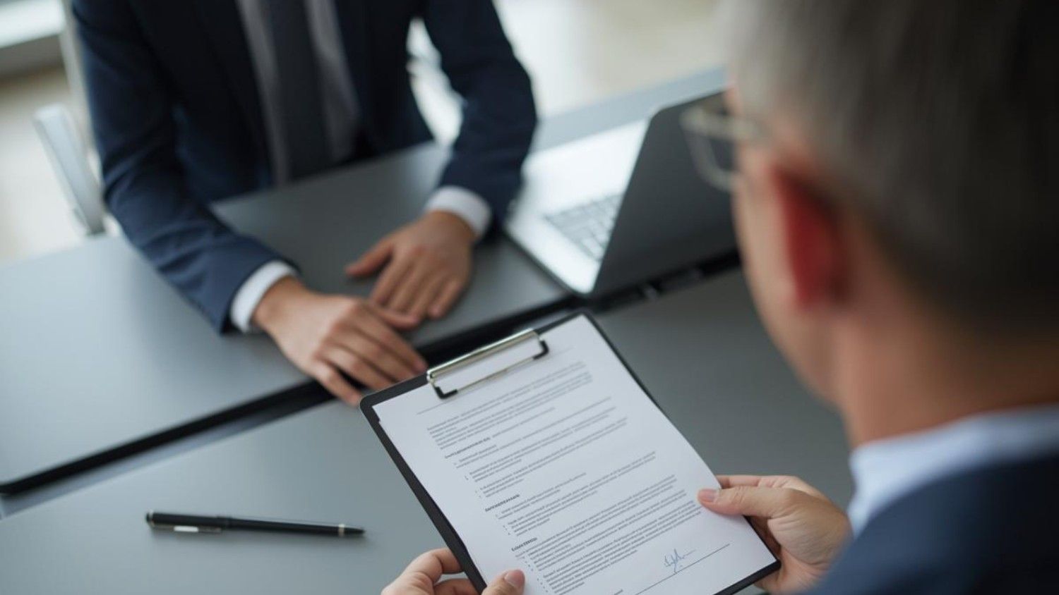 A professional seeking legal help from a lawyer about a non-compete agreement